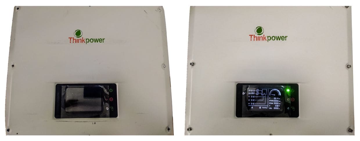Солнечный инвертор Thinkpower TP15KTL до (слева) и после (справа) ремонта